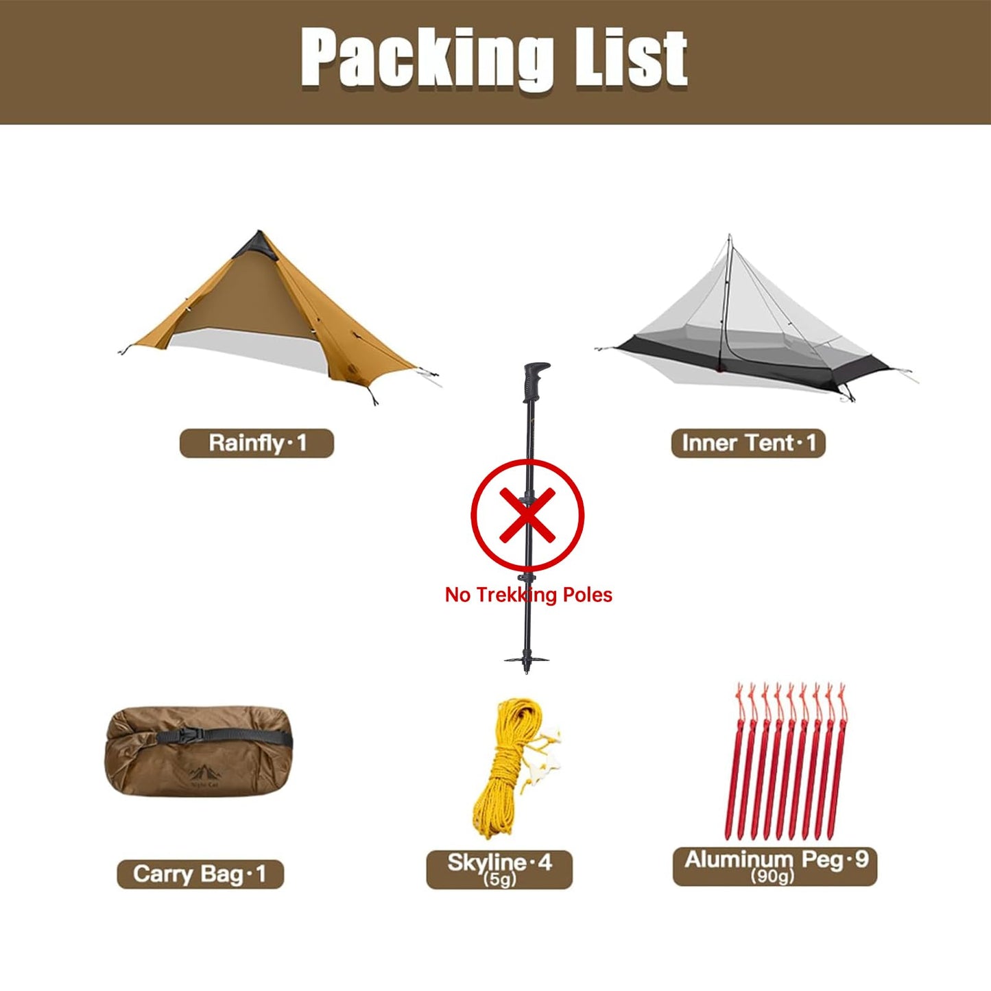 Night Cat Ultralight Tent 1 Person for Professional Backpacker Hiker 2 LBS Only Lanshan Backpacking Bivvy Ground Tent Heavy Rain Waterproof Trekking Pole Not Included