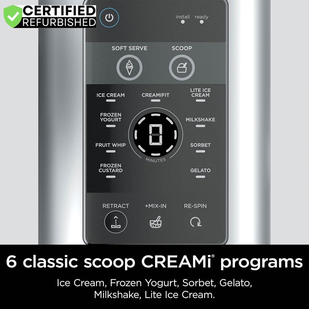 Ninja NC701 CREAMi Swirl 13-in-1 Soft Serve Ice Cream Machine - Renewed with 2-Year Protection Plan
