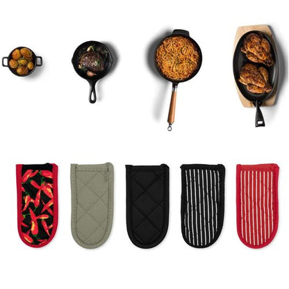 Evoio Cast Iron Skillet Handle Covers, Pan Pot Handle Covers Heat Resistant, Hot Handle Covers, Pan Pot Cast Iron Skillet Handle Holder Sleeves Mitt for Kitchen, BBQ and Baking Cookware (2-Pack Black)
