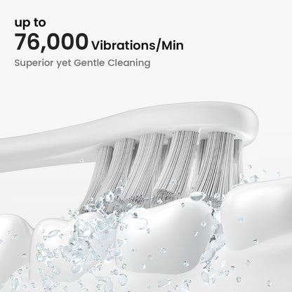 Oclean Electric Toothbrush for Adults, 150 Days Battery Life Electric Toothbrush, USB Rechargeable Sonic Travel Toothbrush with 6 Brush Heads & Travel Case, 5 Modes and Smart Timer, Purple