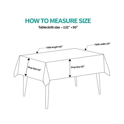 Surmente White Rectangle Tablecloth 90 x 132-inch Rectangular Polyester Table Cloth for Weddings, Banquets, or Restaurants
