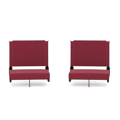 Flash Furniture Grandstand Portable Stadium Seats for Bleachers or Benches, Folding Padded Stadium Chairs with Handle, Pack of 2, 500 lb. Weight Capacity, Maroon