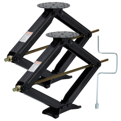 Garvee 30 in RV Scissor Jack - 7500lb Heavy Duty Leveling Stabilizer with Crank Handle, Stable Base, 4 in-30 in Adjustable Height, Powder Coated Steel for Travel Trailers, RVs & Campers - 4 Pack