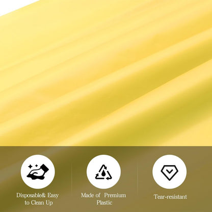 tujol Yellow 6 Pack Plastic Table Cloth 54" x 108", Disposable Tablecloths Rectangle Table Cover, Plastic Tablecloths for Parties