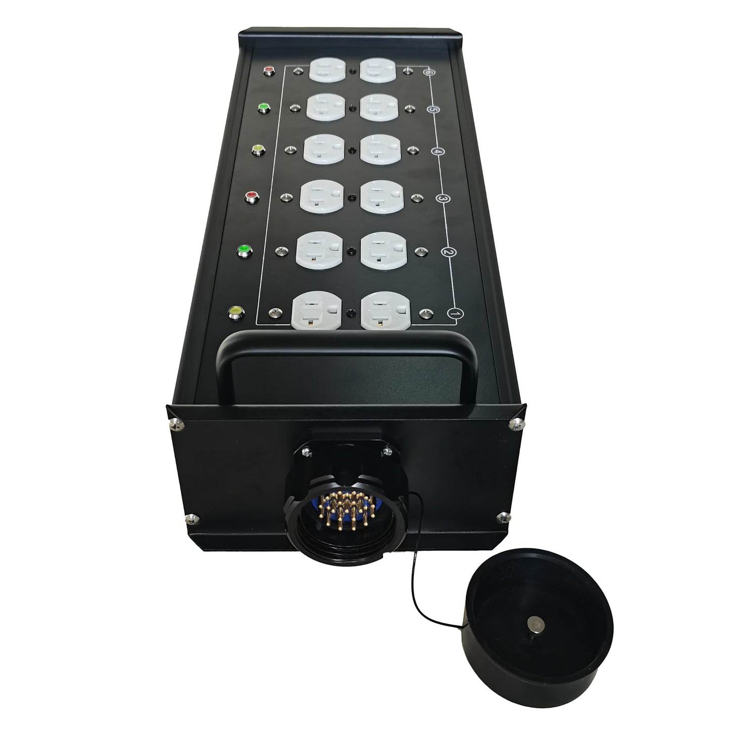 JUNMAN 6 Channel 19pin Socapex to 12 Edison Power Distro Distributor Box for Stage DJ Lighting Party Event Show