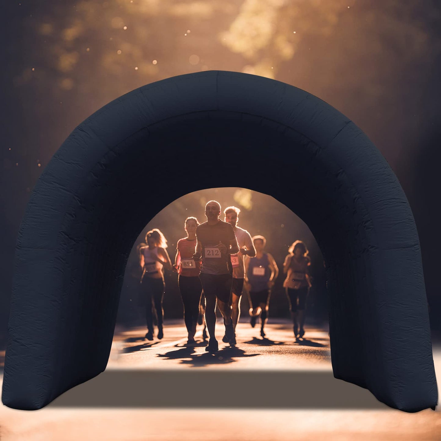 SAYOK 16.8ft Inflatable Tunnel Entrance Sports Inflatable Tunnel Sport Tunnel Entrance Inflatable Football Tunnel Tent with Blower for Event Exhibition Promotion(Black, 16.8ft x 10ft x 9.24ft)