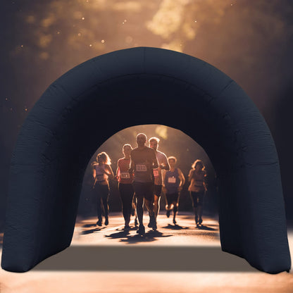 SAYOK 16.8ft Inflatable Tunnel Entrance Sports Inflatable Tunnel Sport Tunnel Entrance Inflatable Football Tunnel Tent with Blower for Event Exhibition Promotion(Black, 16.8ft x 10ft x 9.24ft)