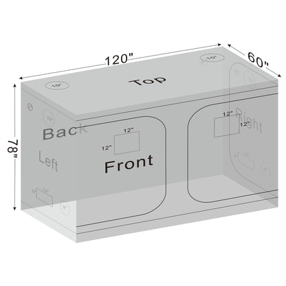 Grow Tent, 120"x60"x78" Hydroponic Mylar Grow Tent Reflective Garden Growing Dark Room with Observation Window, Removable Floor Tray for Indoor Plant Growing 10x5