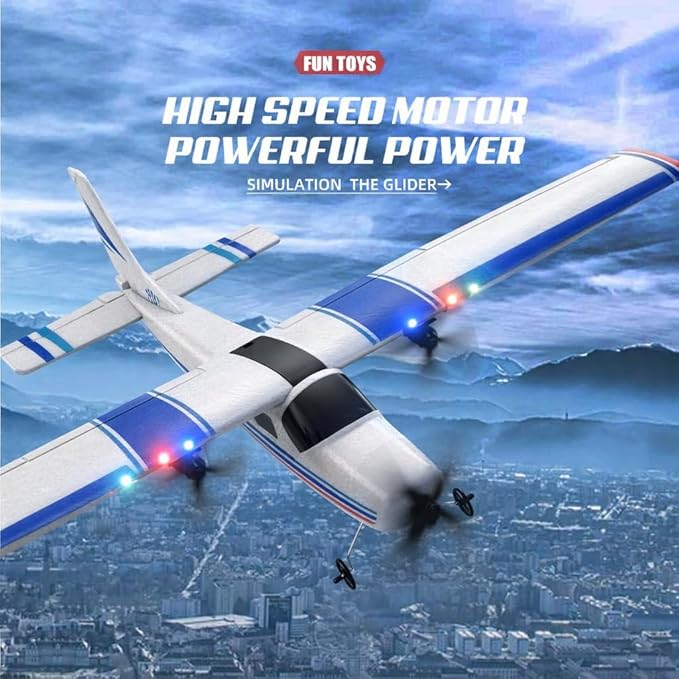 RC AirplaneRC Plane 2.4GHz 2 Channels RTF RC Aircraft with 3-Axis Gyro for Beginner Easy to Speedy Fly Glider Toys with 2 Extra Batteries [ 3 Batteries ]