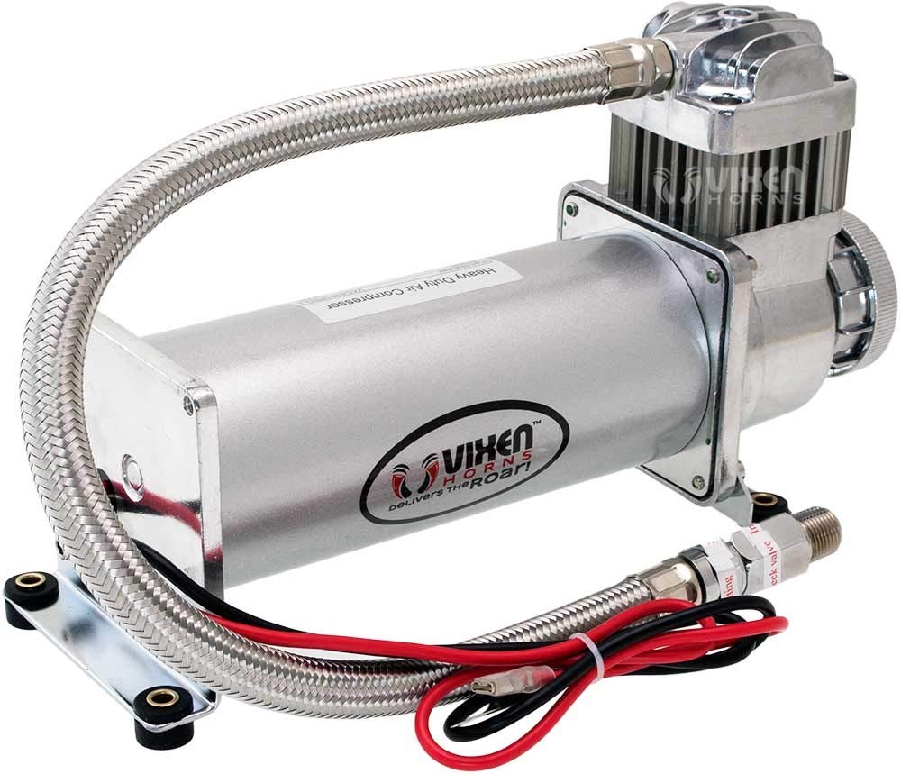 Vixen Horns Heavy Duty Onboard Air Compressor 200 PSI.Universal Replacement for Truck/Car Train Horn/Suspension/Ride/Bag kit/System. Fits All 12v Vehicles like Semi/Pickup Trucks/Jeep VXC8301PRO
