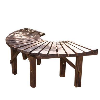 SQXLXDD Tree Bench Wrap Around, Outdoor Patio Garden Porch Curved Bench, Wood Outdoor Benches Weatherproof, Wooden Semicircular Park Benches for Outside