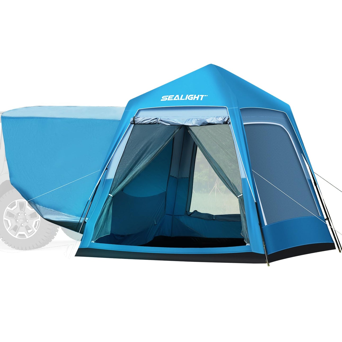 SEALIGHT 4-6 Person SUV Tent, Waterproof Car Camping Tent for Family Trips - Instant Pop Up, Double Layer Design with Storage Bag, Fits Most SUVs