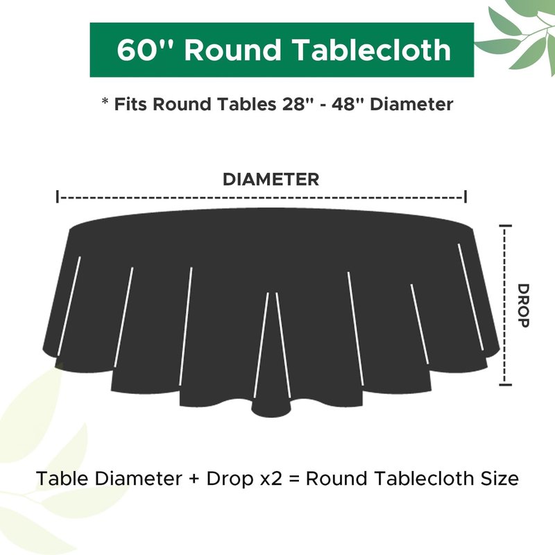 Biscaynebay Textured Fabric Round Tablecloths 60", Silver Grey Water Resistant Table Cloth Small Circle Folding Table Covers for Dining, Kitchen, Wedding & Parties, etc Machine Washable