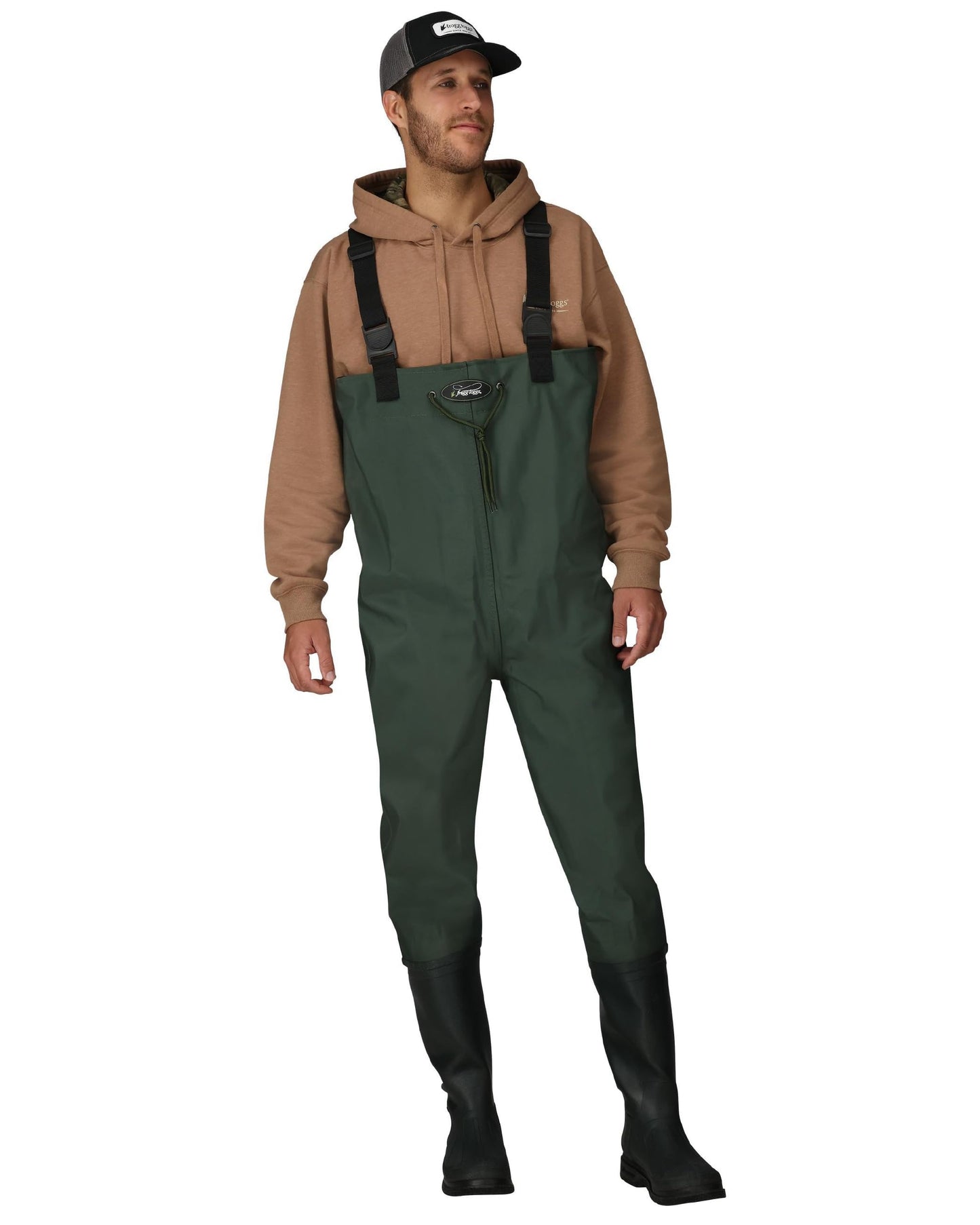Frogg Toggs Cascades 2-ply Poly/Rubber Bootfoot Chest Wader, Felt Outsole, Forest Green, Size 14