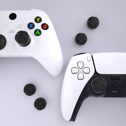 PlayVital Thumbs Cushion Caps Thumb Grips for ps5/4, Thumbstick Grip Cover for Xbox Series X/S, Thumb Grip Caps for Xbox One, Elite Series 2, for Switch Pro Controller - Raindrop Texture Design Black