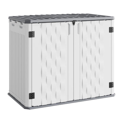 Garvee Outdoor Resin Storage Cabinet, 34 Cu ft Outdoor Storage Box Waterproof, Outdoor Storage Cabinet for Patio Tools, Sofa Cushion, Lawn Mower and Garbage Cans