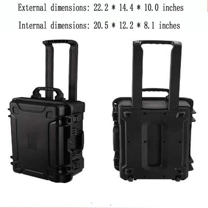 PISKGODSF 22" L x 14" W x 10" H Large Hard Case with Foam, Portable Rolling Hard Case with Wheels, Waterproof Shockproof Dustproof, Suitable for Cameras, Lenses, Camcorder, Instrument, Telescopes