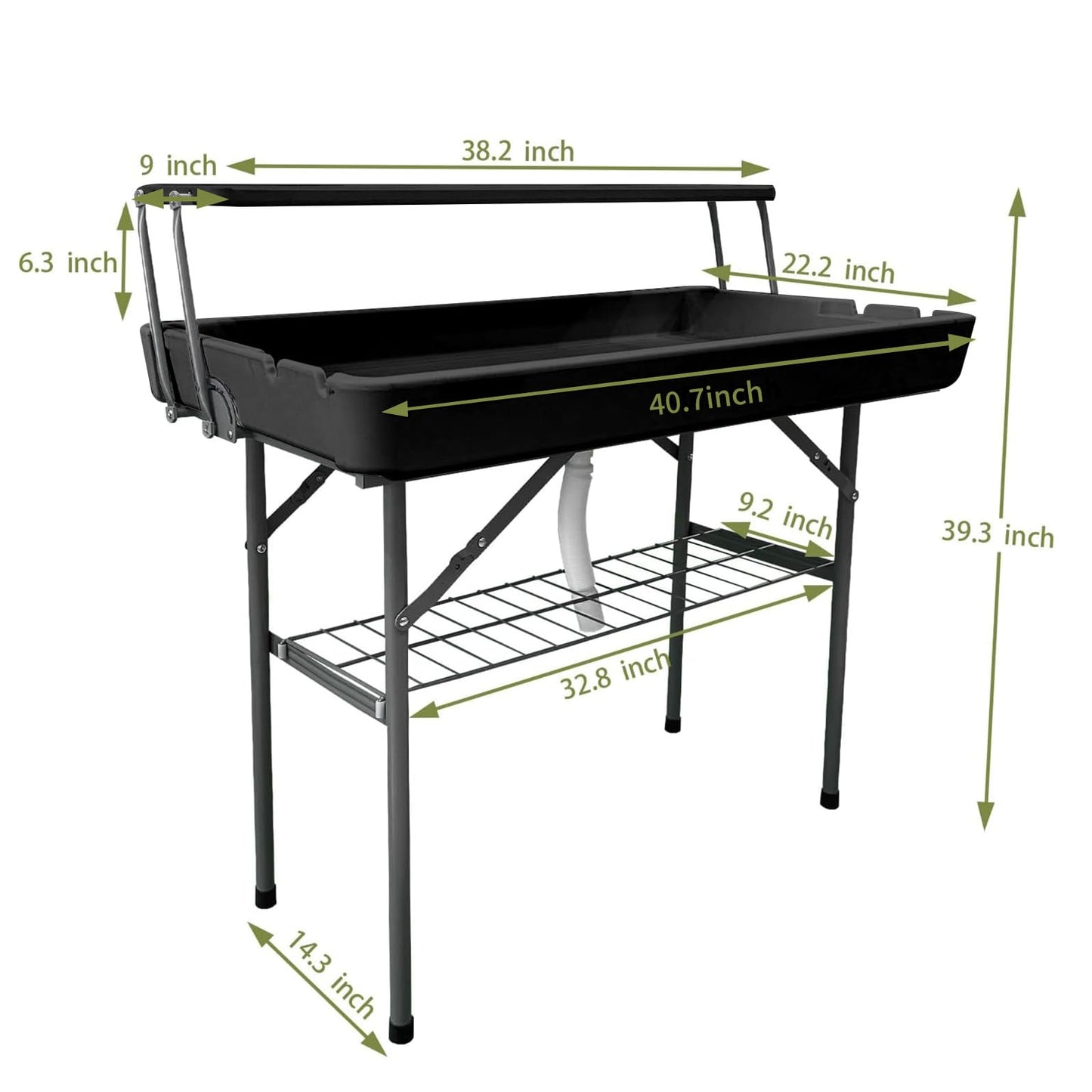 GUAGUA Ice Cooler Table - Portable Bar Table for Events Outdoor Cooler Stand with Drain for Parties Drink Foldable Picnic Table Party (BlackA)