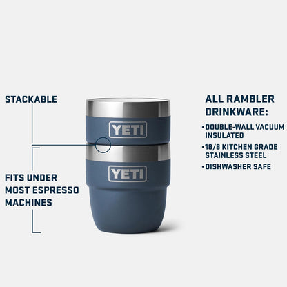 YETI Rambler 4 oz Stackable Espresso Cups - Stainless Steel, Vacuum Insulated, 2 Pack