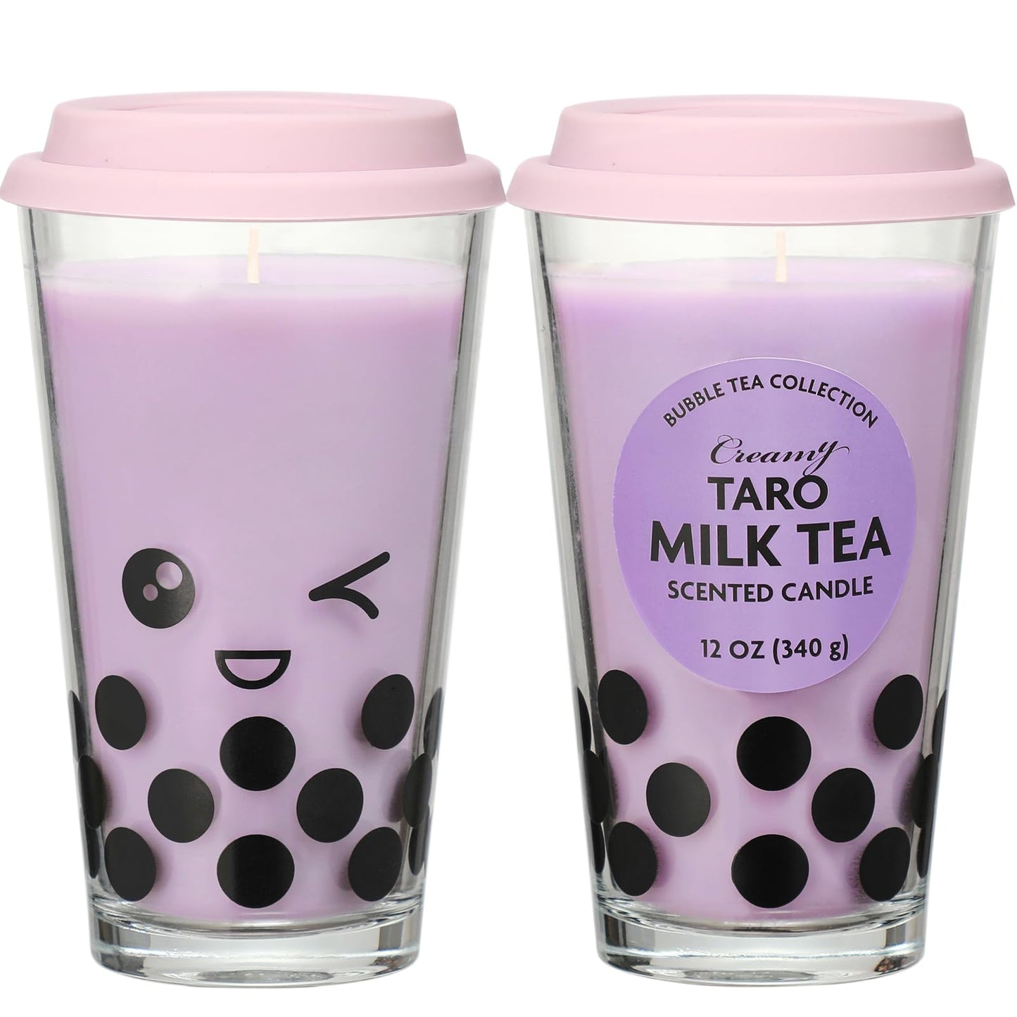 Boba Tea Candle,Taro Boba Tea Scented Candle,Bubble Candle,Valentines Day Brithday Funny Food Candles Gifts for Milk Tea Lovers,Taro 12oz