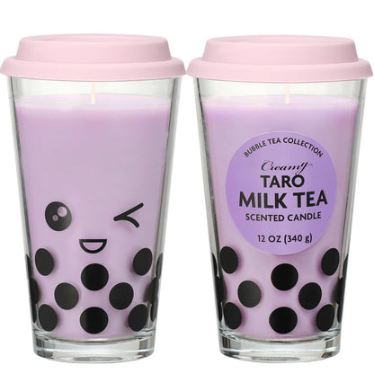 Boba Tea Candle,Taro Boba Tea Scented Candle,Bubble Candle,Valentines Day Brithday Funny Food Candles Gifts for Milk Tea Lovers,Taro 12oz