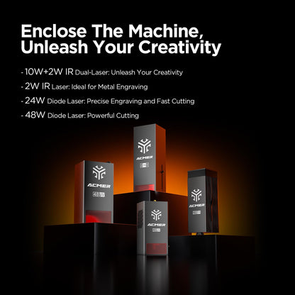 ACMER Laser Engraving Machine, P3 2IN1 Desktop Diode 10000mW&2000mW IR Output with Integrated Housing, Laser Cutting Built-in Camera Module and Air Assist 800mm/s for Wood/Acrylic/Metal Class 1
