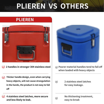 Plieren Insulated Soup Container Commercial Food Warmer for Hot or Cold Food,7.9 Gallon Hot Box for Catering, Food Cooler with 4 Buckles, Handles, & Spoon, Soup Carrier for Restaurant, Canteen, Home