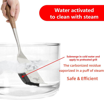 XUDKAKAIXIN Grill Brush - Bristle-Free Design with Replacement Head | Safe & Efficient for Cast Iron & Stainless Steel Grates
