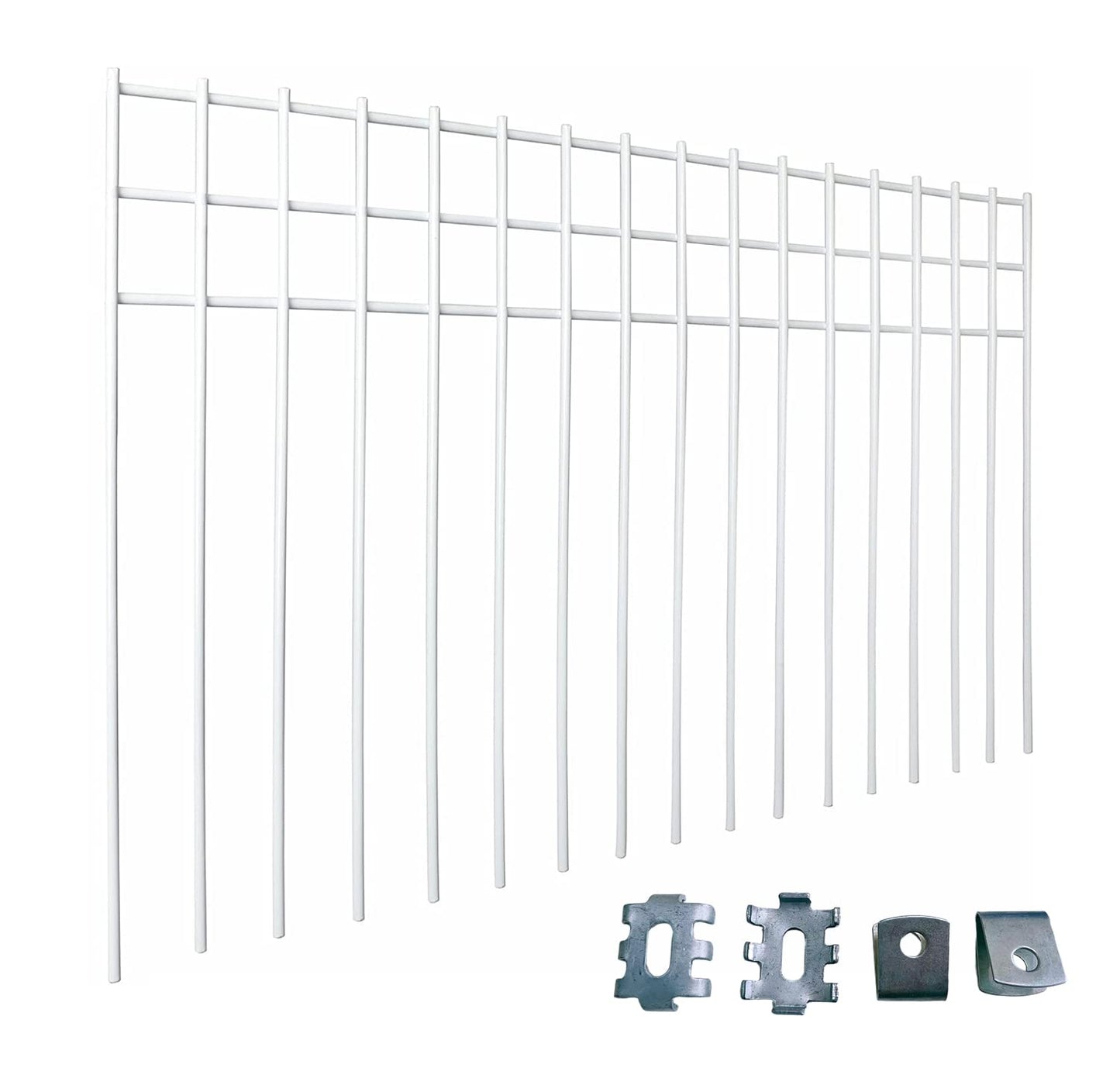 24x15-inch No Dig Animal Barrier Fence, 20 Pack White Dig Protective Fence with 2 inch Spike spacing, Dog/Rabbit/Groundhog Underground Defence, for Outdoor Garden Patio