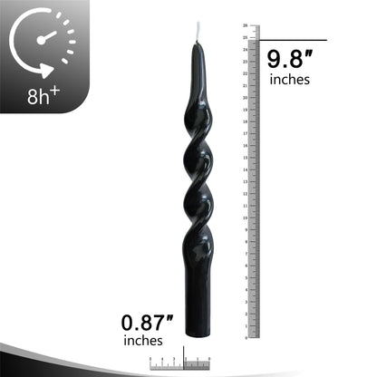 Halloween Candlestick Spiral Taper Candle,Gedengni 4pcs Black Candle Sticks Long Twisted Candlesticks Unscented Tapered Candles for Home Décor Weddings Festive Dinner (1-23D-BLACK)