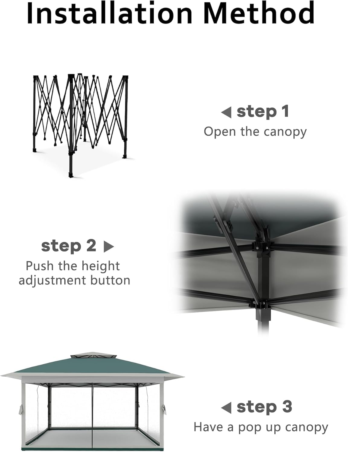13x13 FT Pop-Up Gazebo with Mosquito Netting and UV-Resistant Outdoor,Canopy Tent with Mosquito Netting,Outdoor Patio for Party,Wedding,Dining,Dark Army Green + Gray