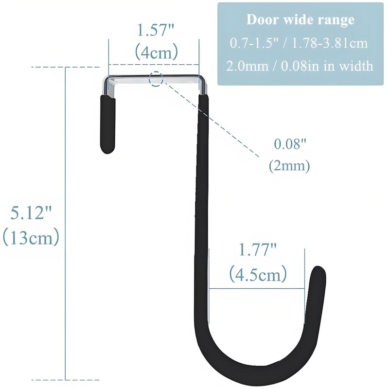 Kryoflare Black Wreath Hanger for Front Door, Metal Wreath Hooks Holder Over The Door Wreath Hanger for Hanging Christmas Decorations Decor