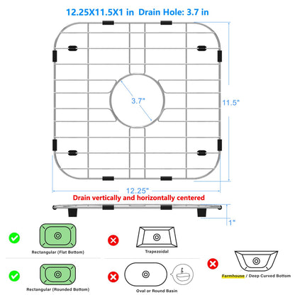 JIUBAR Sink Protectors for Kitchen Sink 12" 13" 16" 18" 19" 24" 26" 28" 29" 30" Silicone Sink mat| Silicone Kitchen Sink Mat for Bottom of Farmhouse(13.58"x 11.6"Black)
