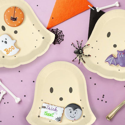 Cheerland Pastel Halloween Paper Plates Cute Ghost Party Decorations Pastelween Disposable Tableware for Spooky Birthday Baby Shower Trick or Treat Classroom Summerween Party Supplies 24pcs