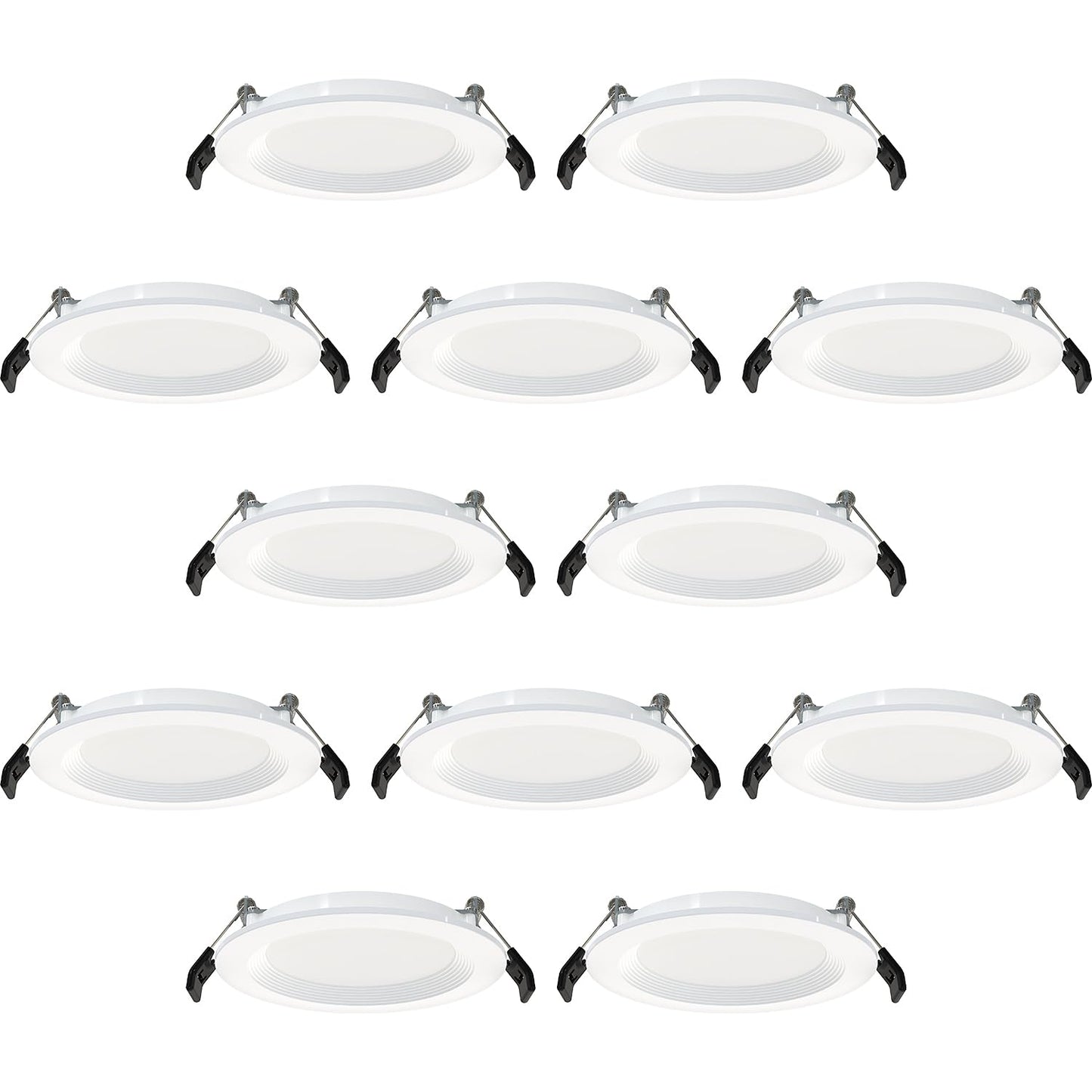RAB Lighting WFRL-Field-Adjustable Edge-Lit LED Downlight-Canless Wafer Design-Black/White Trim-5CCT Selectable 2700K-5000K-90 CRI-Wet Rated/Dimmable for Modern Ceilings (WFR34-4B/BP - 12 Pack)