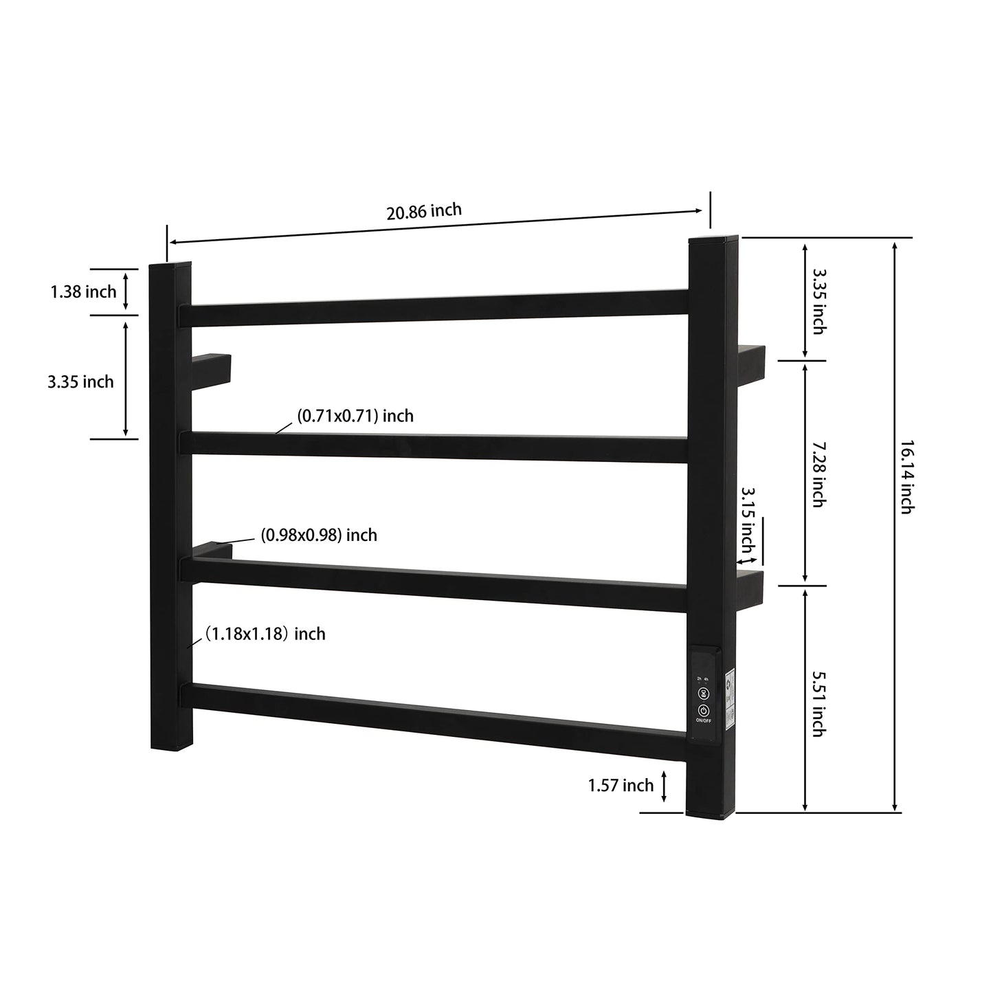 KEG Towel Warmer 8 Bars for Bathroom Freestanding or Wall Mounted Bath Towel Heater Plug-in with Built-in Timer Silver