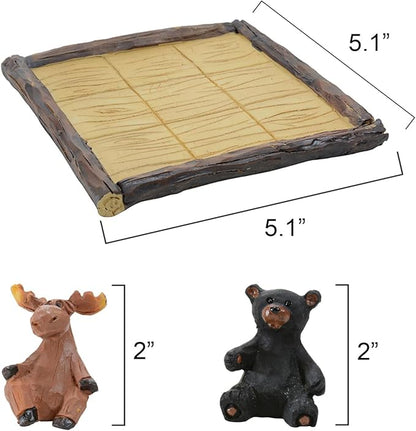 BLACK FOREST DECOR Bears vs Moose Tic Tac Toe Game - Rustic Family Game for Cabins