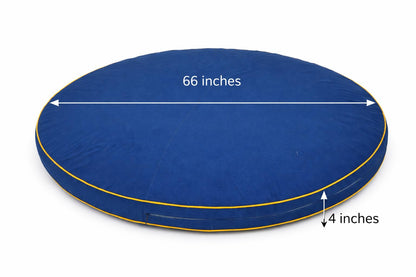 YFIWDBRO Outdoor Round Daybed Cushion, 66'' Patio Sunbed Replacement Pad for Rattan Furniture, 4'' Thick Circle Lounger Mattress for Garden, Poolside and Balcony (66'' x 4'') Navy Blue