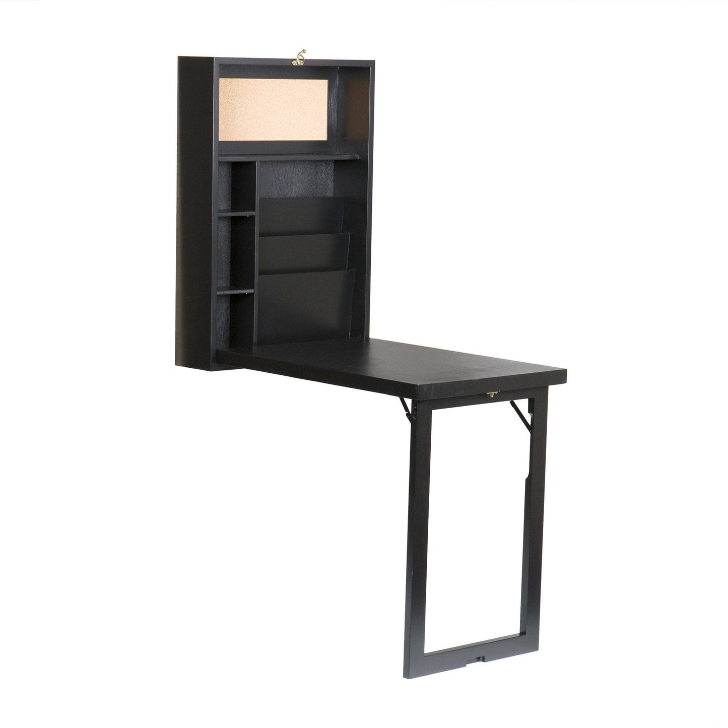 SEI Furniture - Minford Fold-out Convertible Desk - Black - Transitional Design, Black Finish - Fully Assembled - Ideal for Home Office, Bedroom (HO9291)