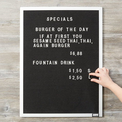 Aarco BOFD2418L 24" x 18" Black Felt Open Face Vertical Indoor Message Board