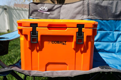 Cobalt 25 Quart Roto-Molded Super Ice Cooler | Large Ice Chest Holds Ice Up to 3 Days | (Hunter Orange)