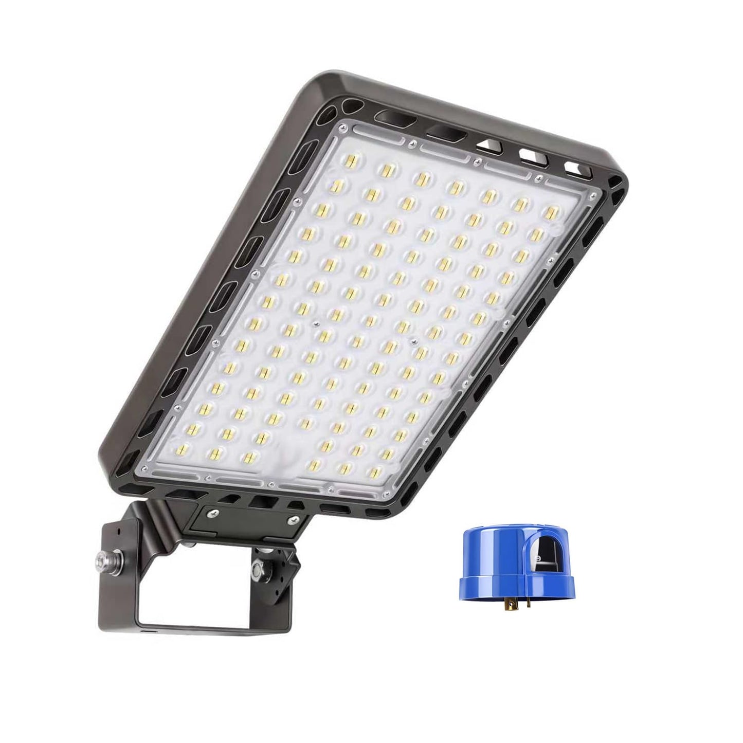 Juyace 240W LED Parking Lot Light with Photocell, 36000LM 5000K, IP65 Dusk to Dawn Outdoor Security Flood Light with Trunnion Bracket, 110-277V Commercial Area Light for Warehouse Street Yard