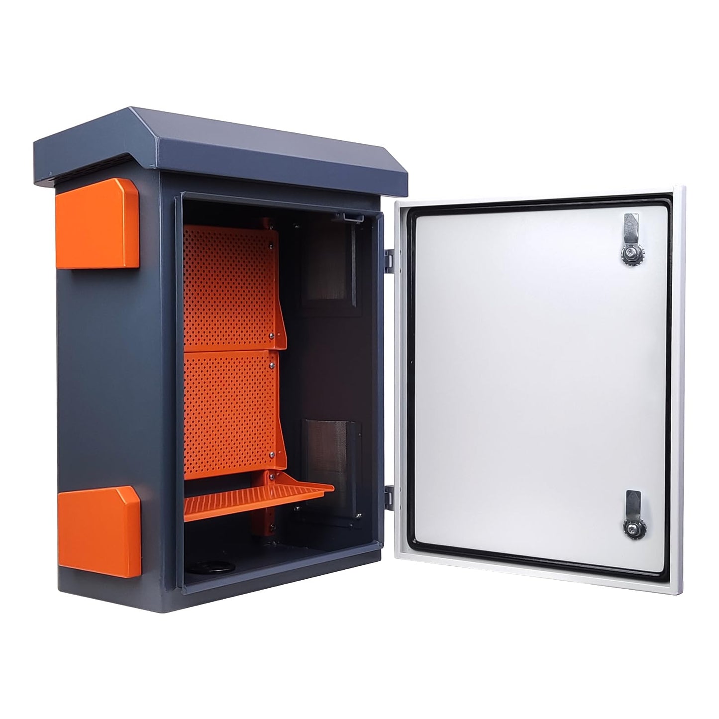 Outdoor Electrical Box Nema Enclosure - 19.7*23.6*11.8" Universal IP Weatherproof Equipment Box,Galvanized Plate Electrical Enclosure,with Removable Mounting Plate and Muffin Fan Vent(50 * 60 * 30cm)