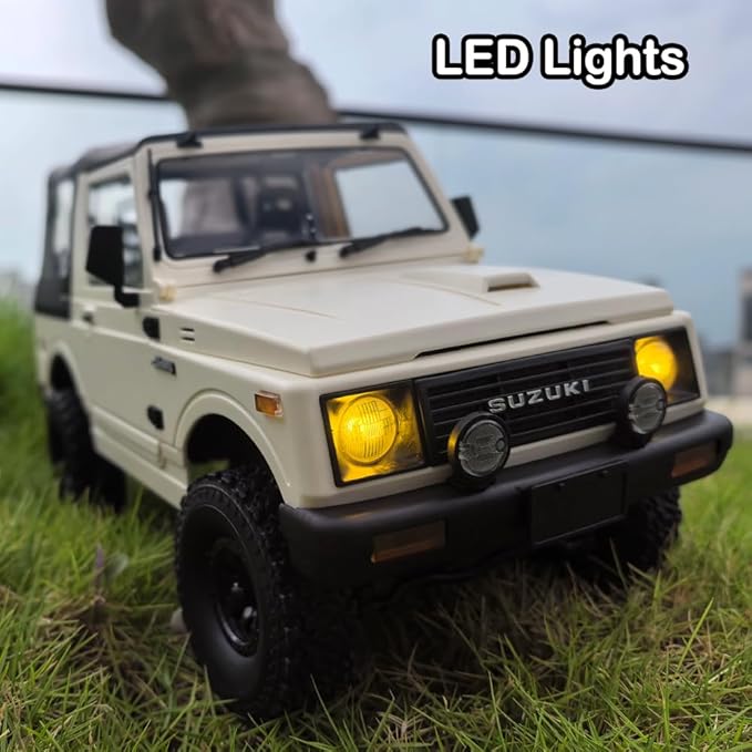 RC Rock Crawler WPL C74-1 RC Truck 1:10 Scale 2.4GHz Remote Control Truck 4WD All Terrain Off-Road RC Crawler with LED Lights and 2 Rechargeble Batteries for Adults