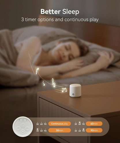 Dreamegg Portable White Noise Machine - Egg-Sized Design with 16 Nature Sounds & Timer | Ideal for Sleep, Travel & Home Use - Cream