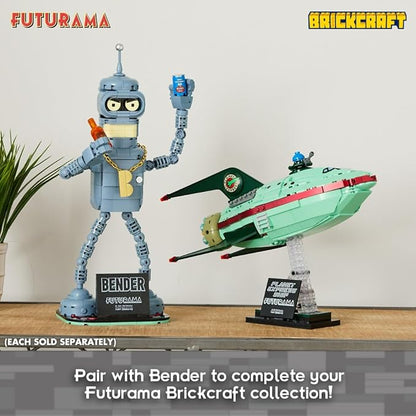 Brickcraft Futurama Planet Express Ship Brick Building Kit (382-Piece Set) Sci-Fi Collectible Display Model Futuristic Toy Brick Set for Adults Teens and Fans of Animated TV