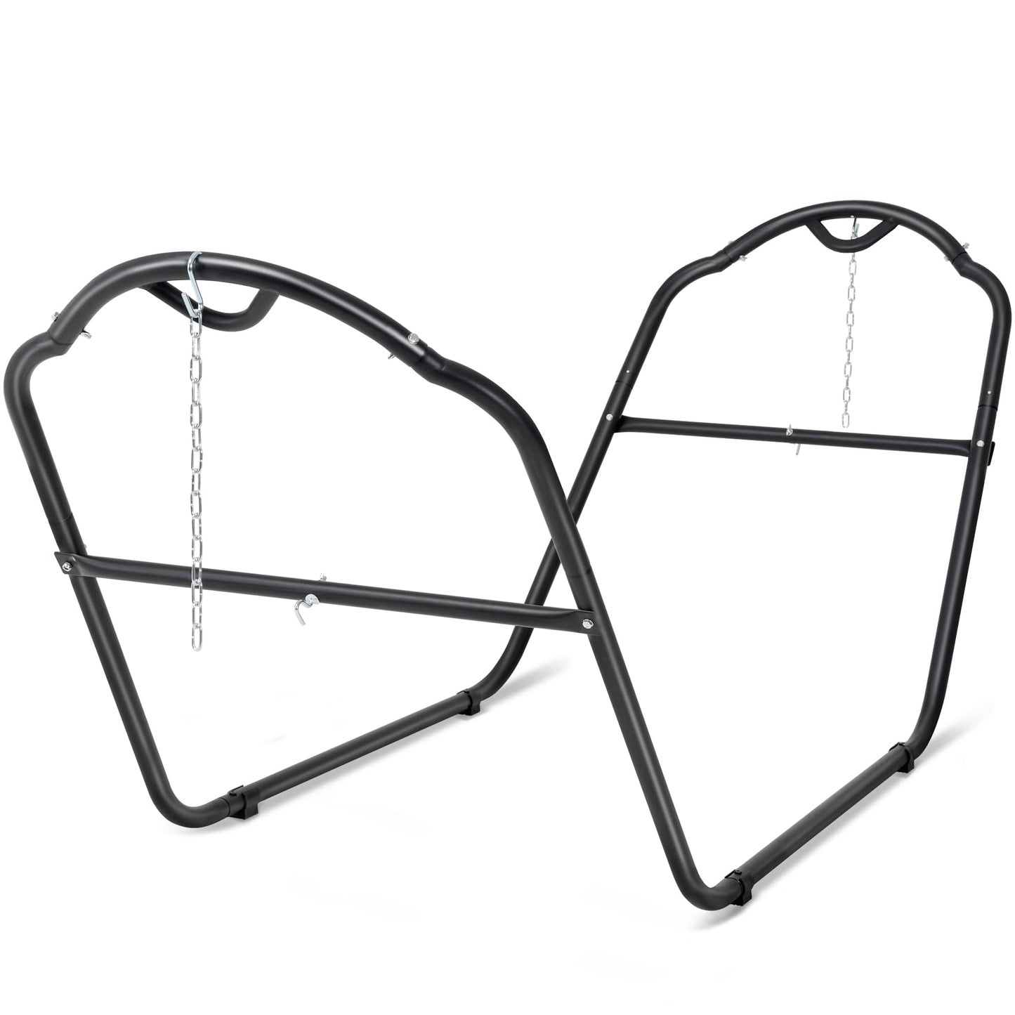 SUNCREAT Universal Steel Hammock Stand Only, Heavy Duty Hammock Stand, Fits 2 Person Hammock 9 to 14 Feet Long, 475-Pound Capacity, Patent Pending, Black