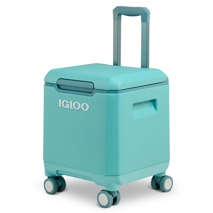 Igloo Tag Along 360 Spinner Cooler | 20 Quart Rolling Ice Chest | Lagoon Teal