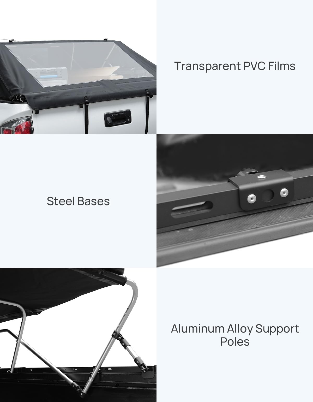 JOYTUTUS Upgraded Truck Bed Soft Topper Compatible with 2005-2023 Tacoma with 6ft Bed, Foldable Camper Shell Truck Top