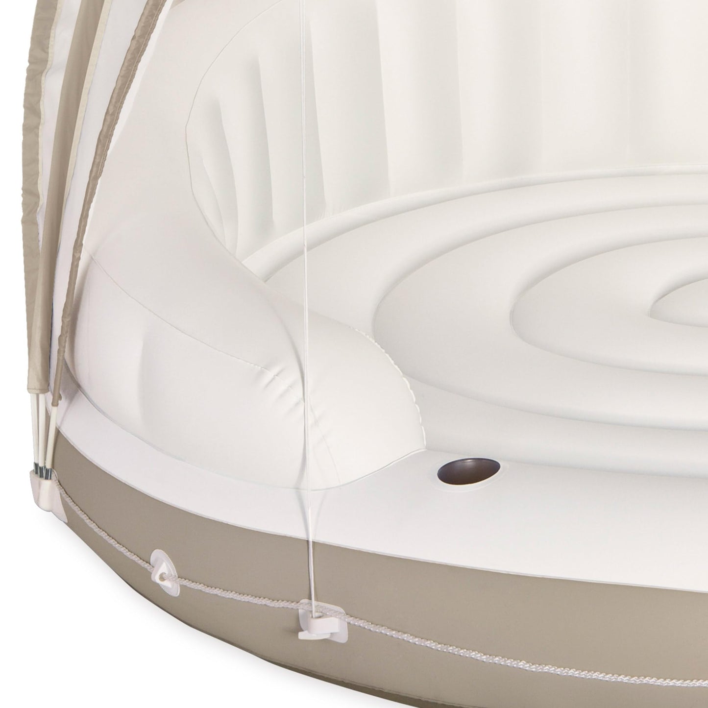 Intex 58292EP Canopy Island Inflatable Pool Float: Comfortable Lounge Surface – Built-in Cup Holders – Detachable Sunshade – 440lb Max Weight Capacity – 78.5" x 59"
